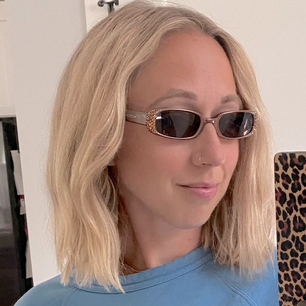 Fossil Vintage Y2K Bronze Embellished Sunglasses “Ritz”